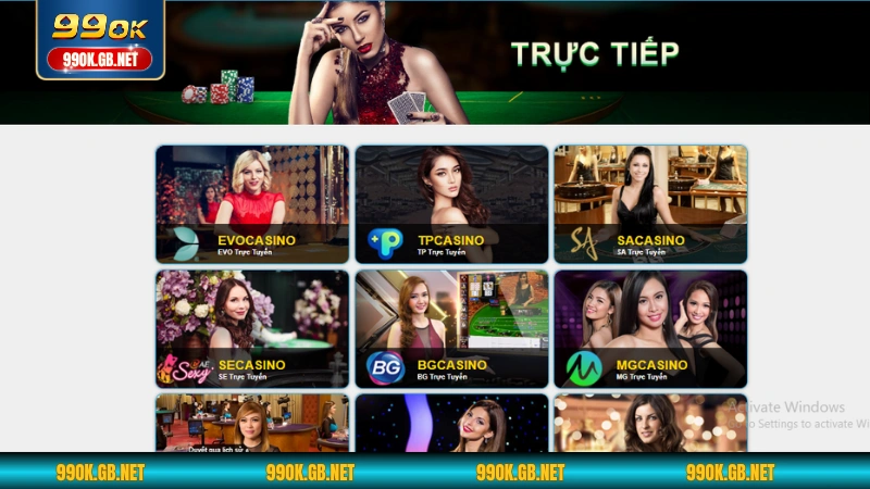 Chọn sòng bài và game bài Baccarat