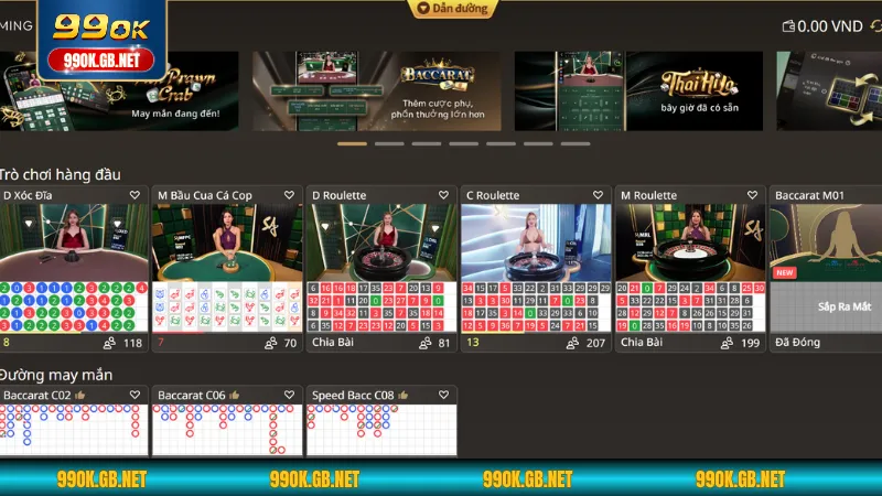 Điểm danh những siêu phẩm cá cược tại sảnh Live Casino 99OK