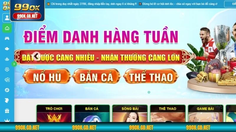 Sân chơi 99OK nổi bật với giao diện hiện đại