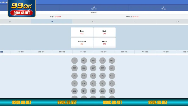 Xổ số 99OK đa dạng hình thức chơi lô đề 3 miền 